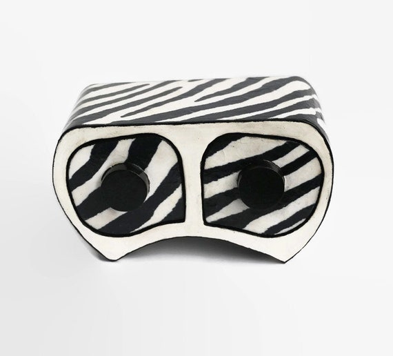 Zebra Box Mini Chest Drawers Zebra Print Zebra Decor Wood Ring Etsy