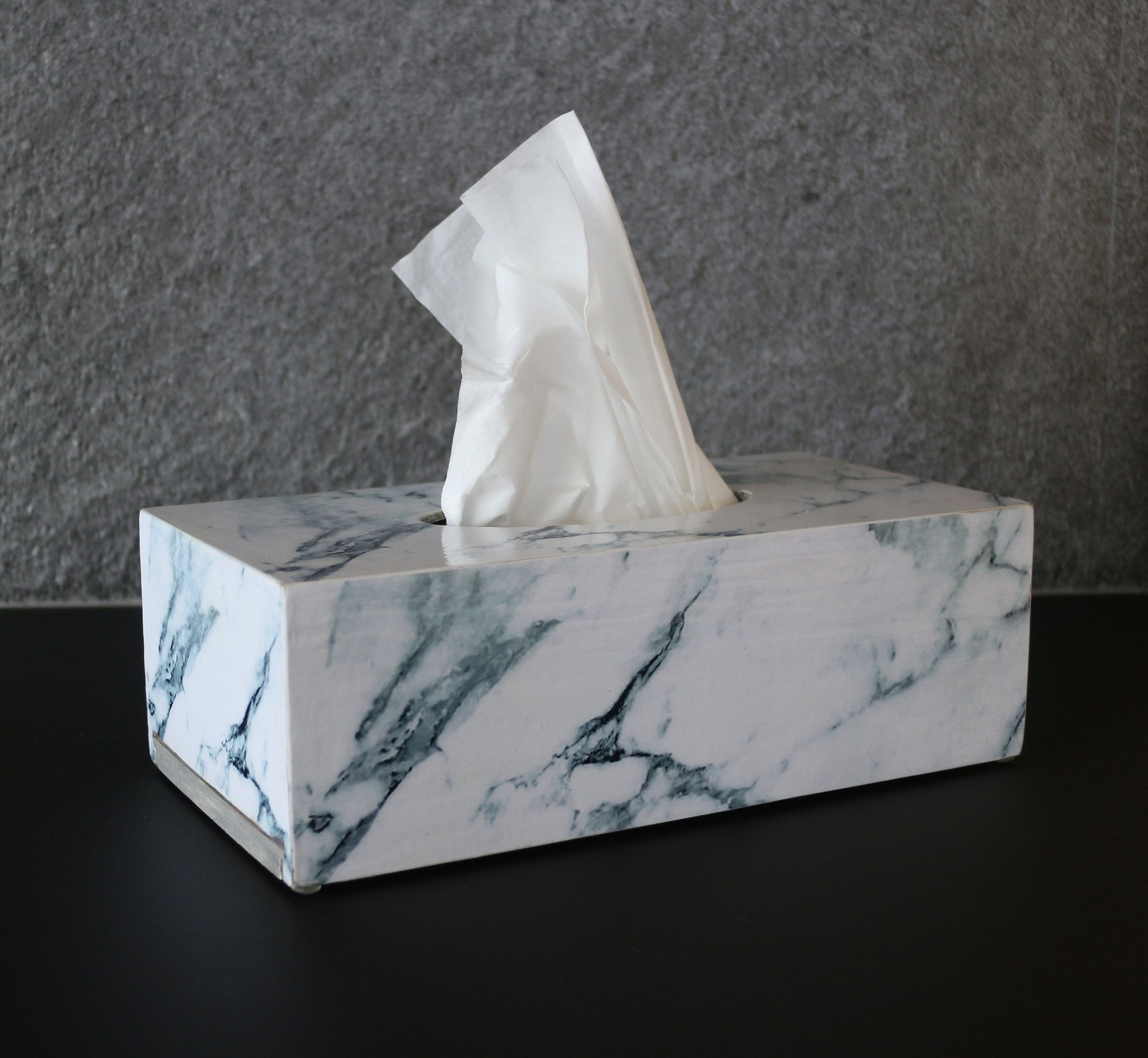 Tissue Box Cover White Marble Napkin Holder Rectangular Tissue Etsy