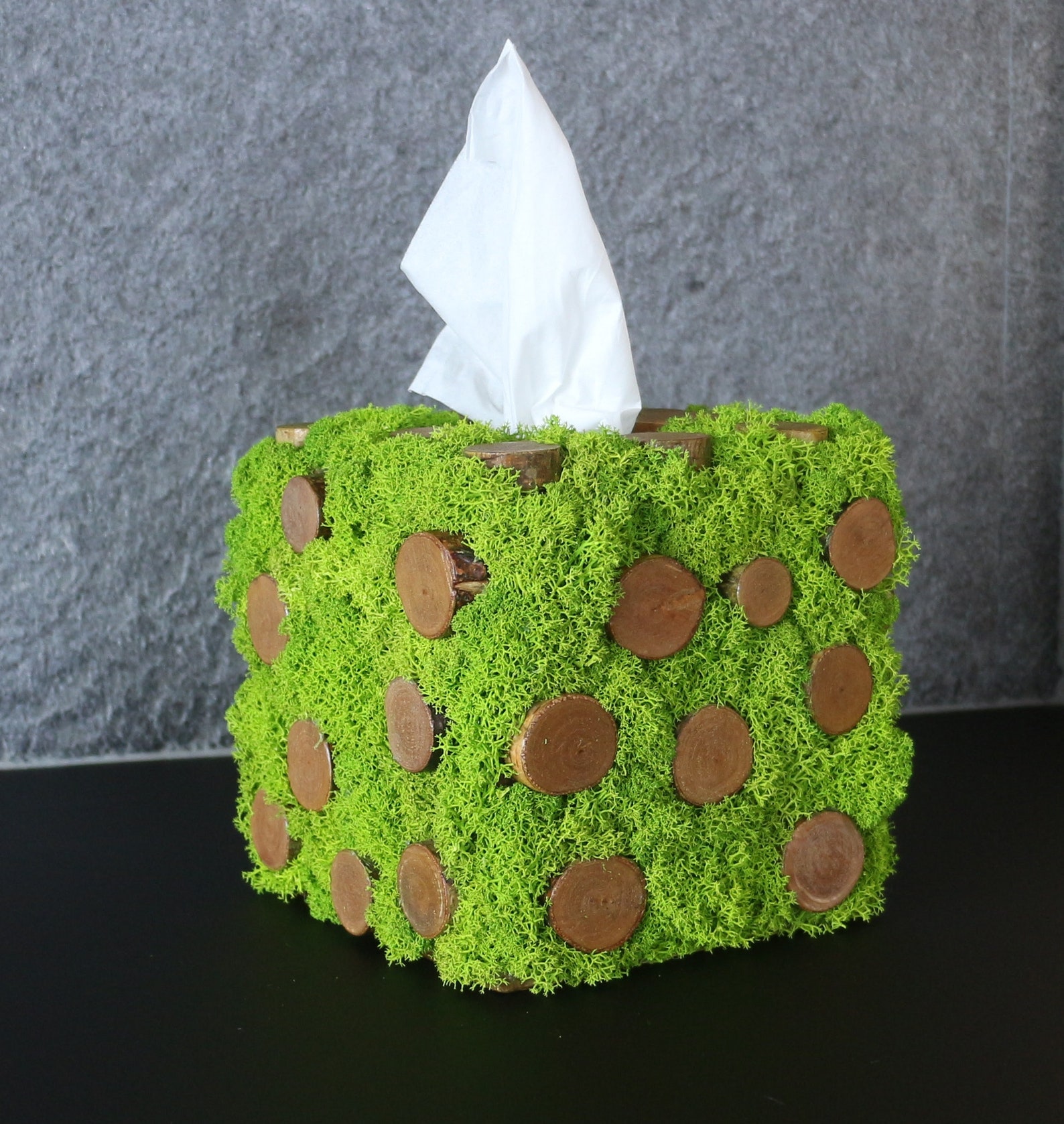 Green Moss Decor Moss Tissue Box Bathroom Accessory Rustic - Etsy