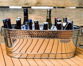Personalized Hammered Stainless Steel Beverage Tub Gift for Weddings, Parties, Shower, Birthdays, Housewarming, Anniversary