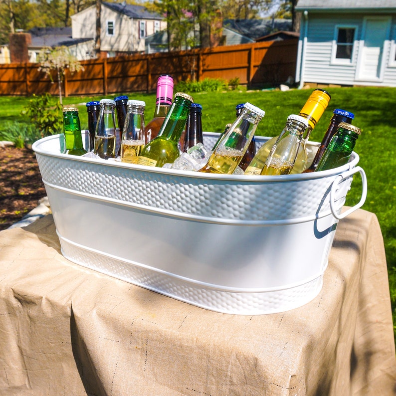 Personalized Beverage Tub White Ice Bucket Gift for Wedding Etsy