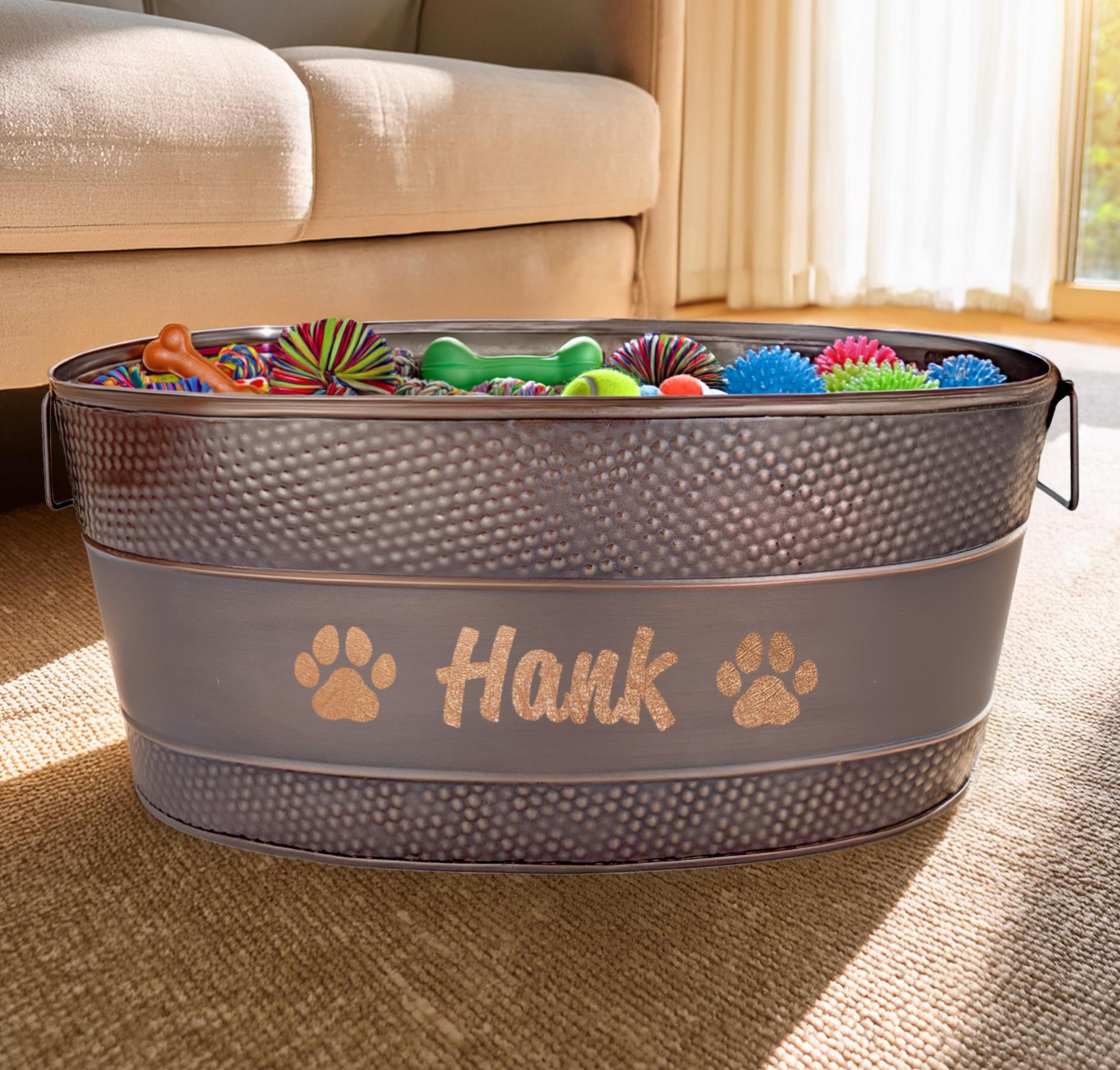 Custom Metal Dog Toy Storage Bin Pet Christmas Gift Unique Gift Galvanized Toy Organizer Metal Toy Storage Pet Gifts Durable Pet Box Etsy UK