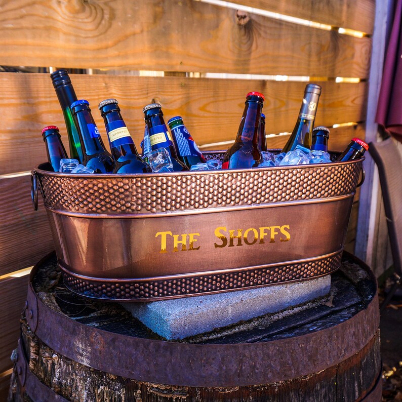 Personalized Copper Beverage Tub & Wine Chiller Ice Bucket Etsy