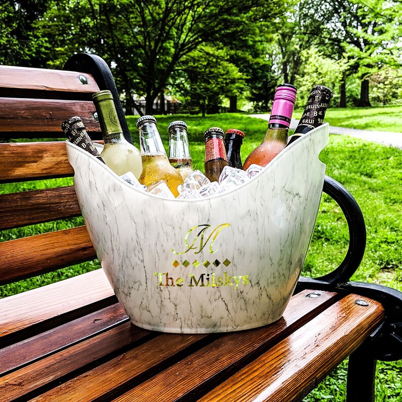 Personalized Beverage Tub & Ice Bucket Wine Chiller White Etsy