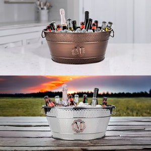 Personalized Beverage Tub Wine Bucket - Wedding gifts for couple, Housewarming, Bridal Shower, Copper Anniversary, Mothers Day Gifts