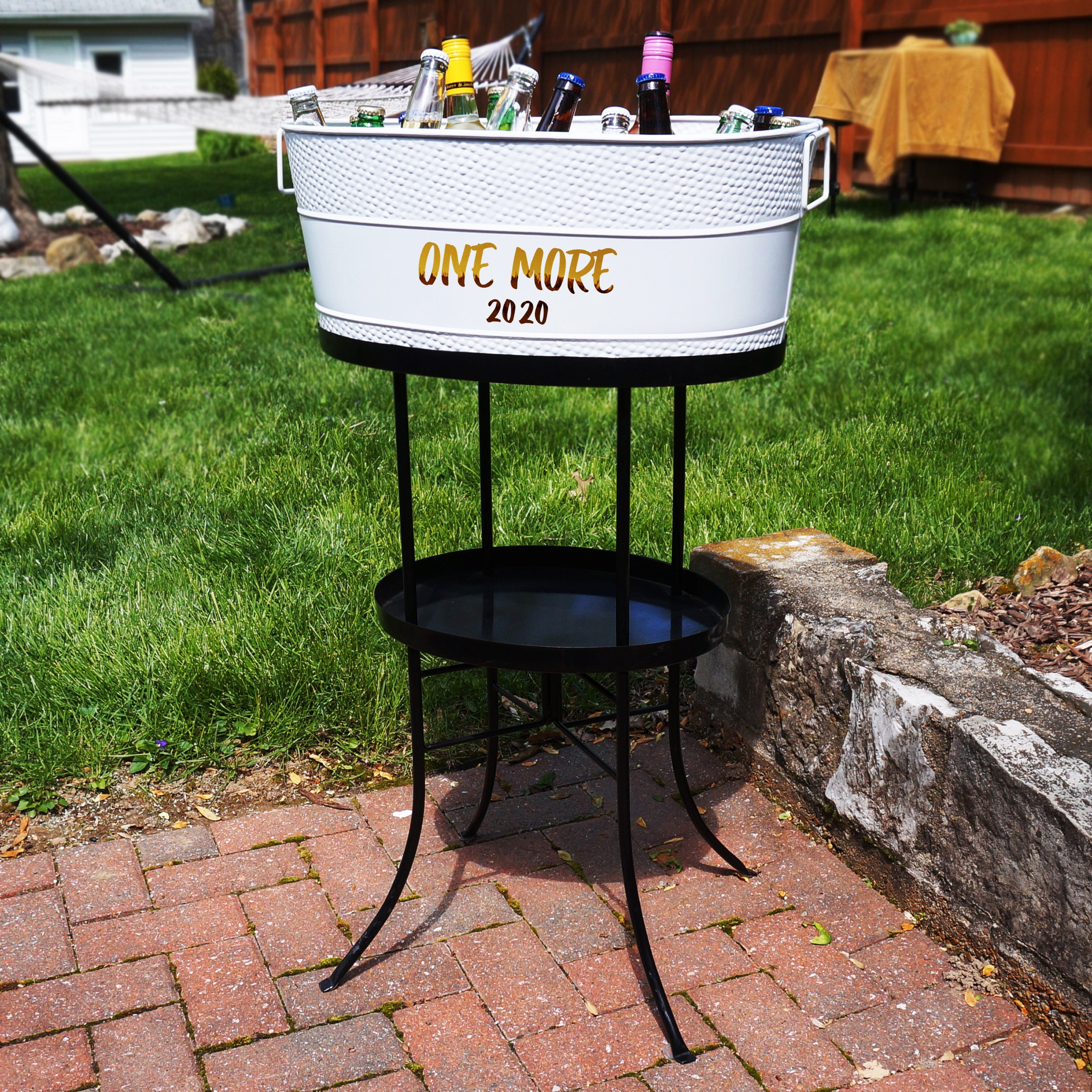 Personalized Beverage Tub with Stand w Copper Finish for Etsy