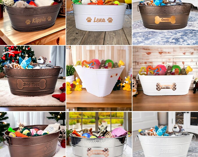 Metal Dog Toy Storage Bin Love is a Four Legged Word Etsy