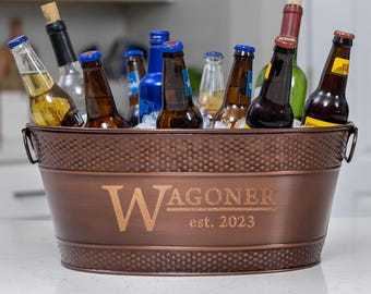 Custom Copper Beverage Tub – Personalized Wedding, Anniversary, Housewarming Gift