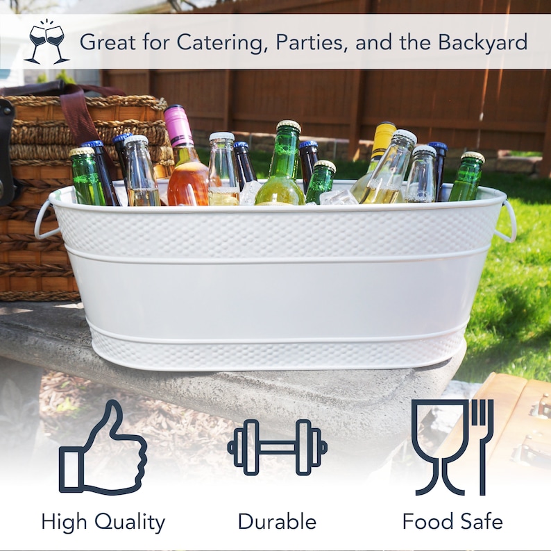 Personalized Beverage Tub White Galvanized Gift for Wedding Etsy New