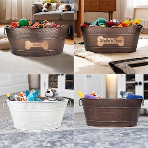 Custom Dog Toy Storage Bin Metal Indestructible Dog Toy Box