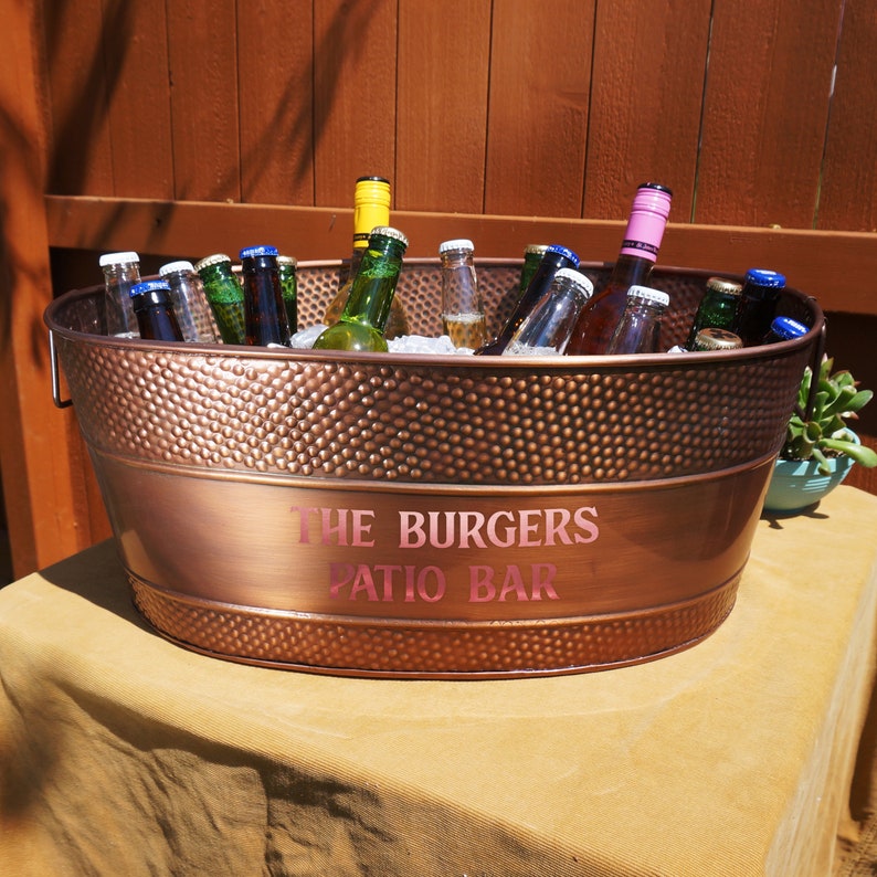 Personalized Copper Beverage Tub & Wine Chiller Ice Bucket Etsy