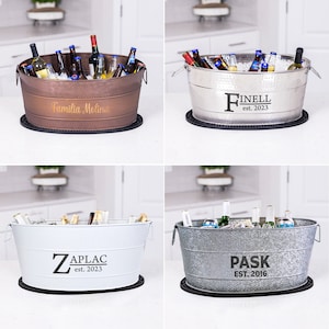 Personalized Beverage Tub with Stand, Copper Anniversary Gift, Wedding Gift for Couple, Birthday, Bridal Shower Gifts, Housewarming Gifts