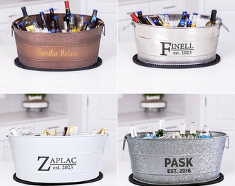 Personalized Beverage Tub with Stand, Copper Anniversary Gift, Wedding Gift for Couple, Birthday, Bridal Shower Gifts, Housewarming Gifts