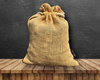 Pair of 2 Jute Drawstring Pouch Gift Bags