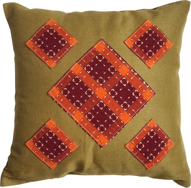 Jute Green Burlap Eco Cushion Covers Handmade With Love Etsy