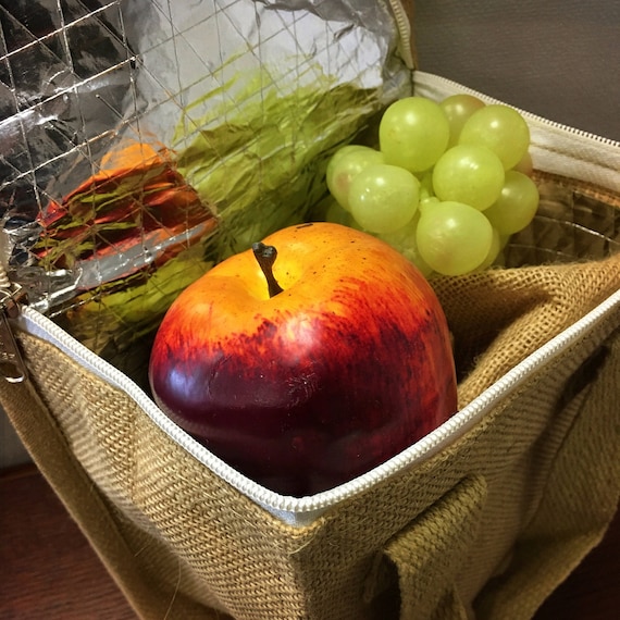 Hot/cold Lunch Bag Two Sizes. Insulated. Made of Ecofriendly Vegan Jute  Hemp Burlap 