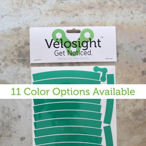 Rim Kit Velosight™ Reflective Bicycle Decals - 4 piece/2 wheel set - 11 color options - Make your bike wheels reflective!