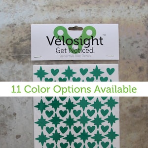 Girly Girl Velosight™ Reflective Bicycle Decals and Bike Helmet Stickers - 11 color options to match bike accessories