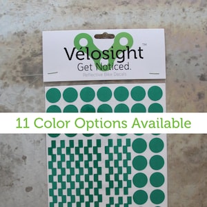 Crash Test Velosight™ Reflective Bicycle Decals and Bike Helmet Stickers  - 11 color options to match bike accessories