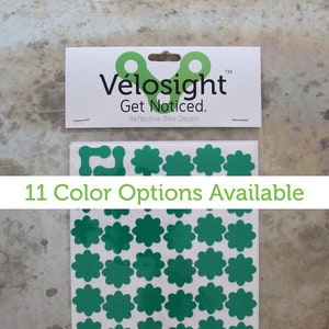 Flower Power Velosight™ Reflective Bicycle Decals and Bike Helmet Stickers - 11 color options to match bike accessories