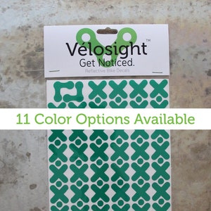 X Marks the Spot Velosight™ Reflective Bicycle Decals and Bike Helmet Stickers - 11 color options to match bike accessories