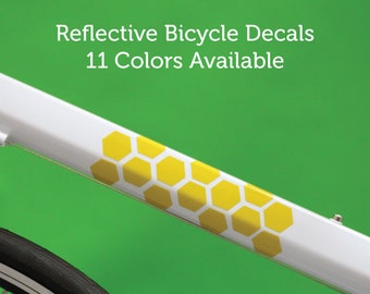 Reflective Bicycle Decals and Bike Helmet Stickers Honeycomb Velosight™ - 11 color options to match bike accessories