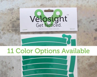 Reflective Bicycle Decals Velosight™ Rim Kit - 2 piece/1 wheel set - 11 color options - Make your bike wheels reflective!