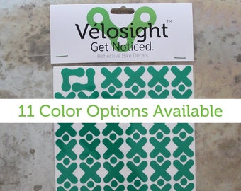 X Marks the Spot Velosight™ Reflective Bicycle Decals and Bike Helmet Stickers - 11 color options to match bike accessories