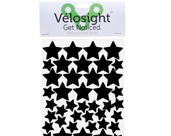 Reflective Star Bicycle Decals: High Visibility Bike Helmet Stickers