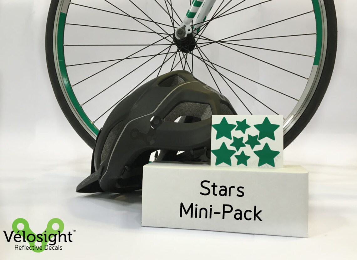 Reflective Bicycle Decals Bike Helmet Safety Stickers Stars Etsy