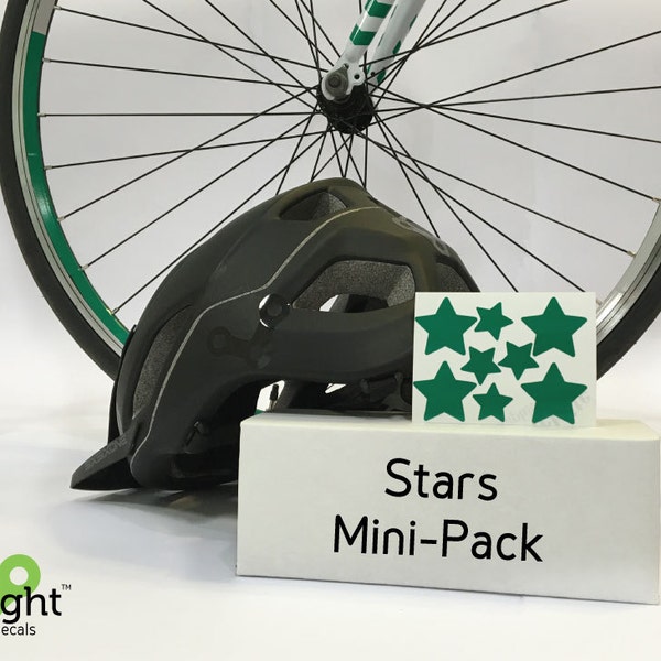 Reflective Bicycle Decals Bike Helmet Safety Stickers Stars Velosight™ Mini-Pack - 11 color options to match bike accessories