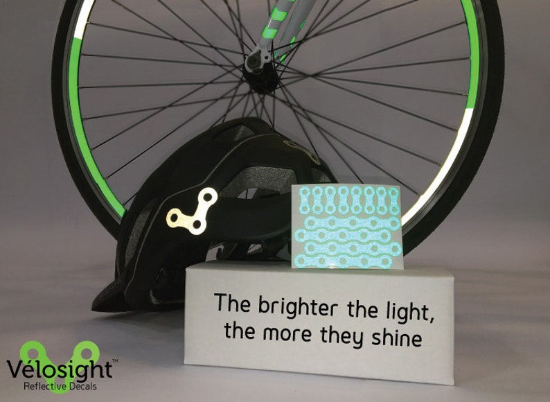 Reflective Bicycle Decals Bike Helmet Safety Stickers Chained Etsy