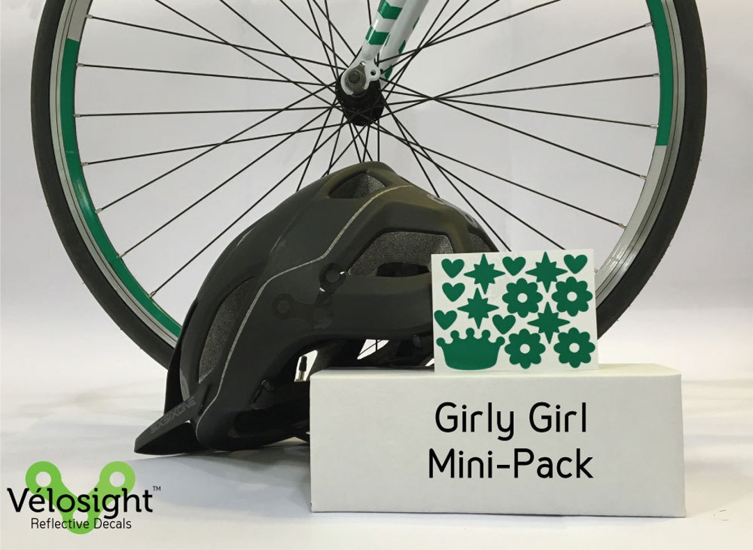Reflective Bicycle Decals Bike Helmet Safety Stickers Girly Girl