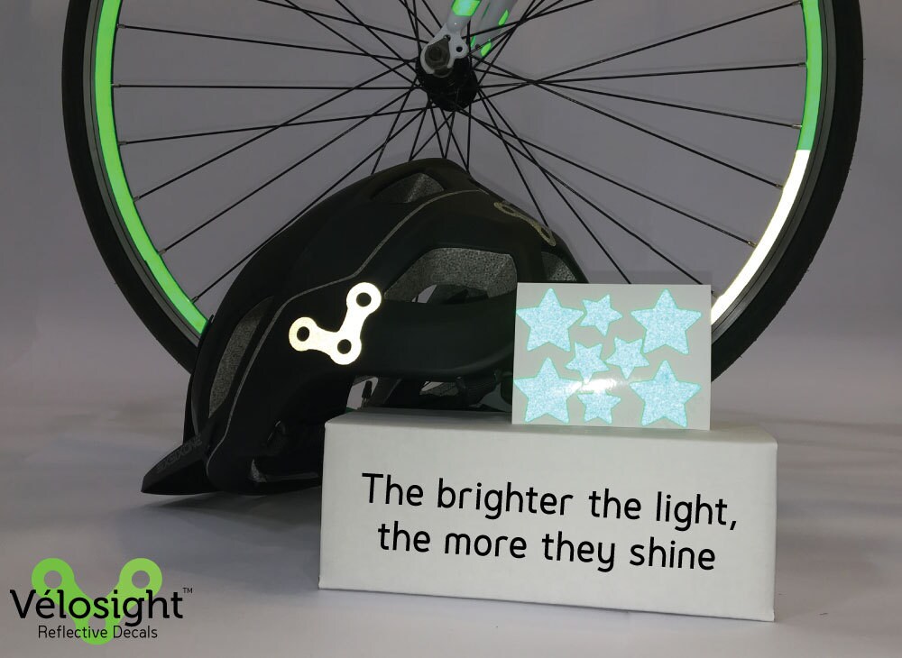 Reflective Bicycle Decals Bike Helmet Safety Stickers Stars Etsy