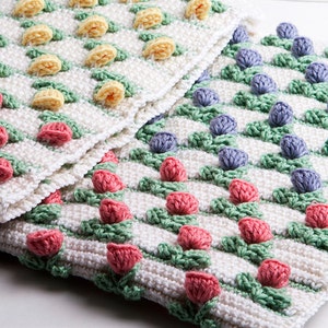 Crochet Pattern Tulip Blanket Digital file PDF image 1