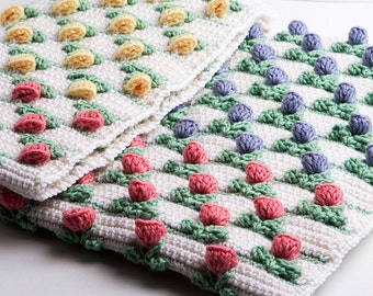 Crochet Pattern Tulip Blanket - Digital file PDF