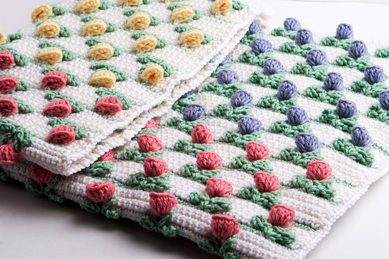 Crochet Pattern Tulip Blanket Digital file PDF image 1