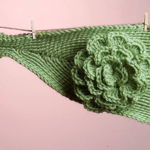 Crochet Pattern Simple Headband with Large Flower - Digital file PDF