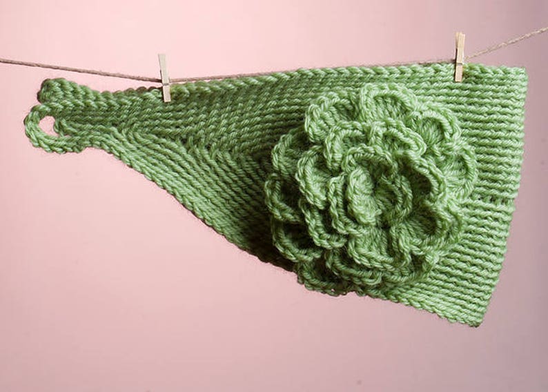 Crochet Pattern Simple Headband with Large Flower Digital file PDF image 1