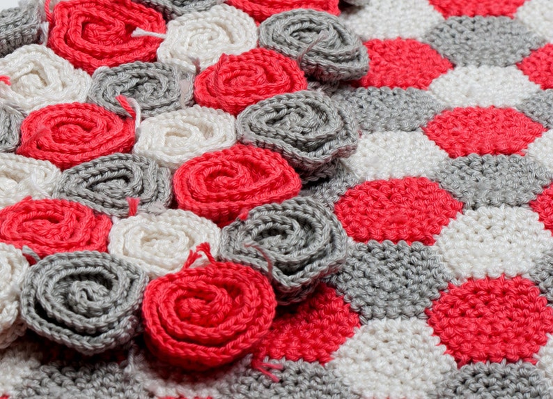 Crochet Pattern Rose Field Blanket Digital file PDF Baby blanket pattern, baby girl blanket pattern, beginner crochet pattern image 2