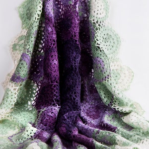 Blueberry Lace Fast and Easy Floral Lightweight Crochet Blanket Pattern PDF Download