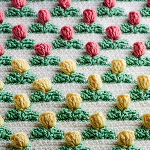 Crochet Pattern Tulip Blanket Digital file PDF image 4