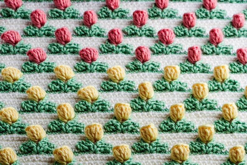Crochet Pattern Tulip Blanket Digital file PDF image 4