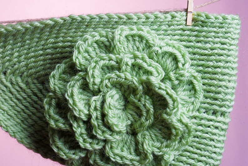 Crochet Pattern Simple Headband with Large Flower Digital file PDF image 2