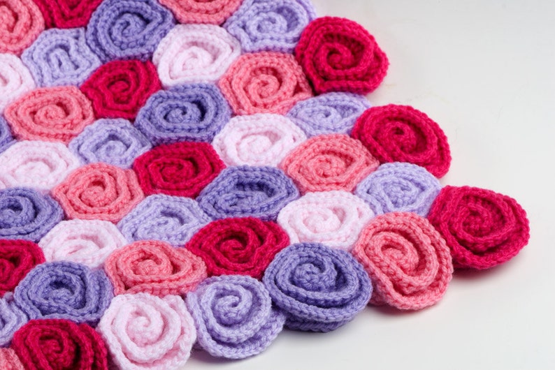 Crochet Pattern Rose Field Blanket Digital file PDF Baby blanket pattern, baby girl blanket pattern, beginner crochet pattern image 3