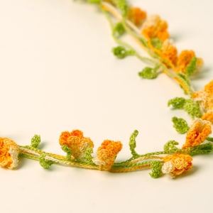 Crochet Pattern Bell Flowers Necklace Bracelet Digital file PDF image 1