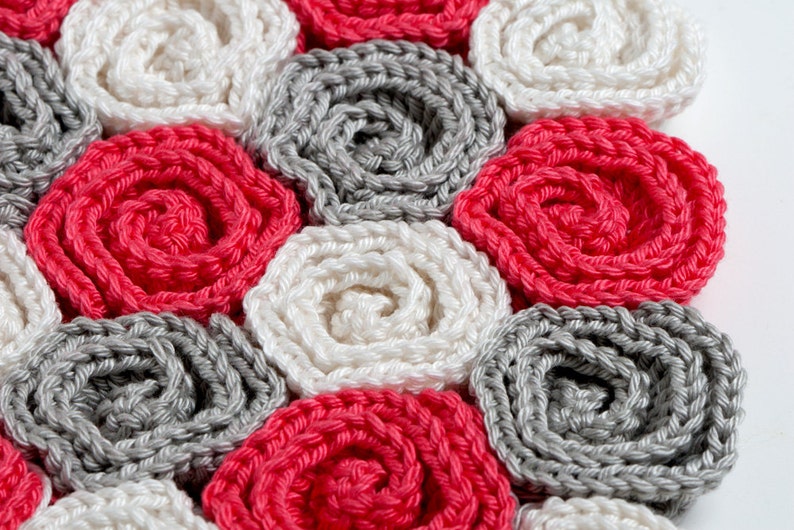 Crochet Pattern Rose Field Blanket Digital file PDF Baby blanket pattern, baby girl blanket pattern, beginner crochet pattern image 5