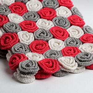 Crochet Pattern Rose Field Blanket - Digital file PDF - Baby blanket pattern, baby girl blanket pattern, beginner crochet pattern