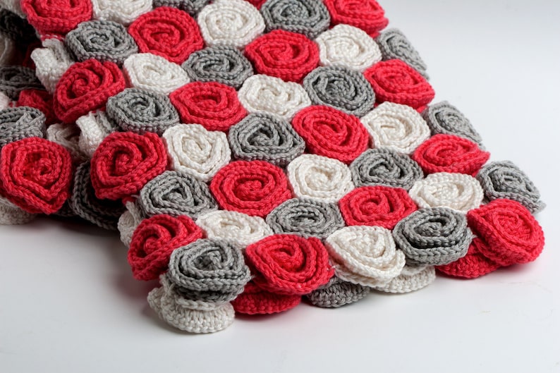 Crochet Pattern Rose Field Blanket Digital file PDF Baby blanket pattern, baby girl blanket pattern, beginner crochet pattern image 1