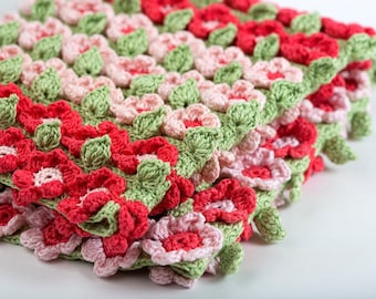 Crochet Spring Field Blanket Pattern | Easy PDF Instant Download | Row by Row Floral